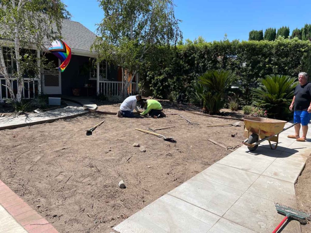 removing soil in front yard